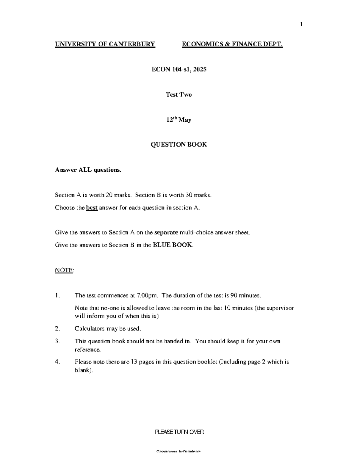 Economics Practice Test 2 Solutions - ECON 2025 - Studocu