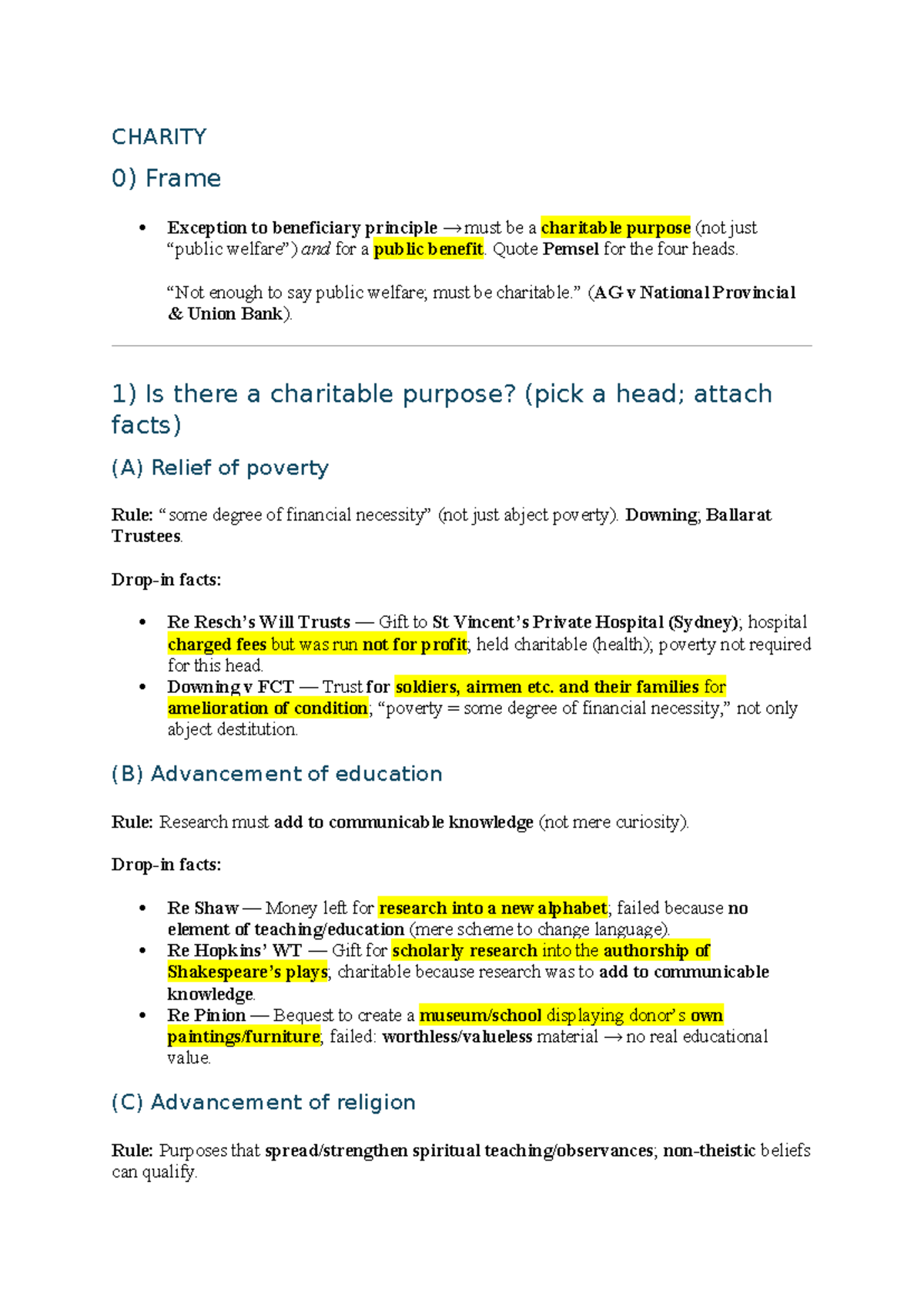 2025 Law Course - Charitable Trusts & Public Benefit Analysis - Studocu