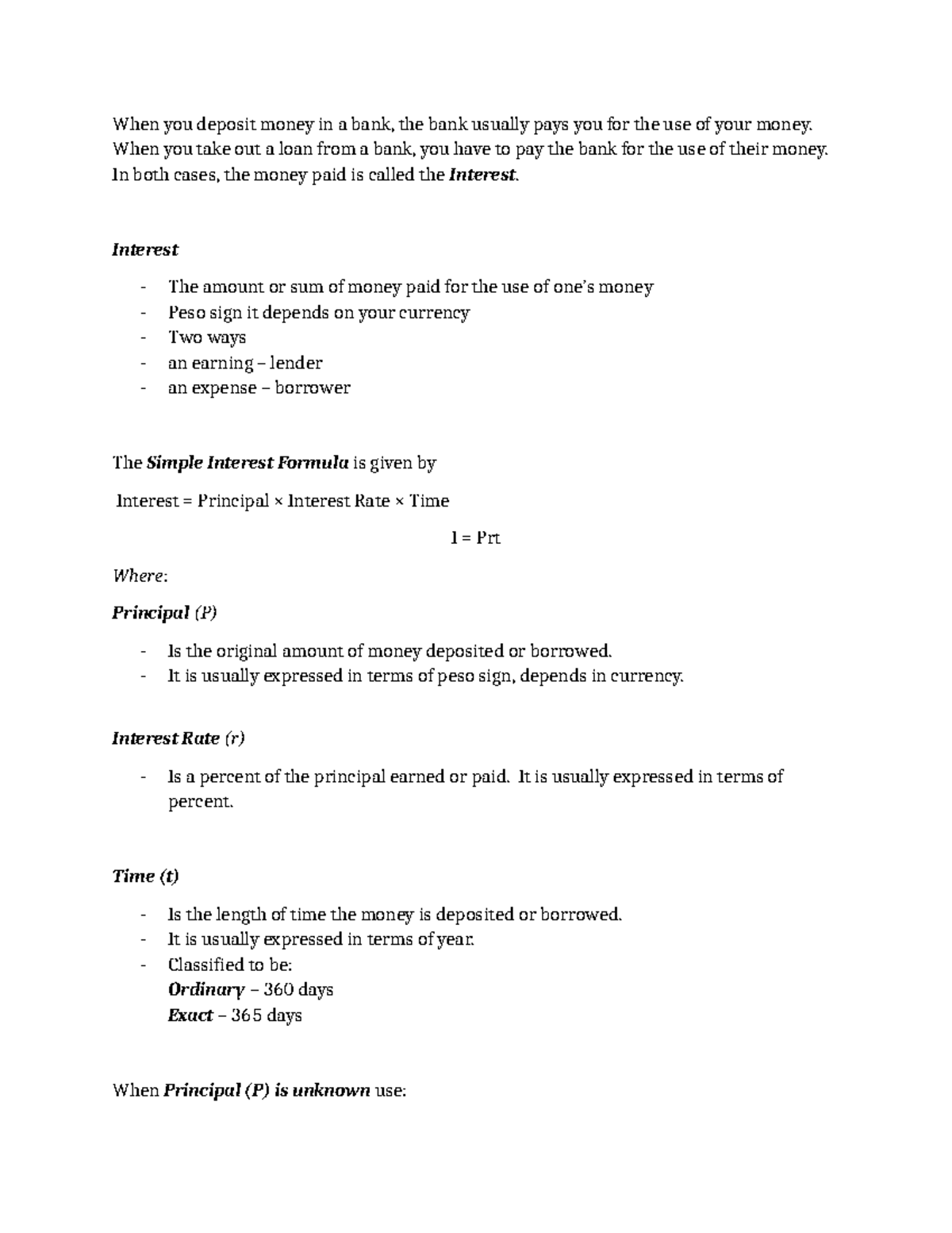 Math-Reviewer: Interest, Amortization & Loan Calculations - Studocu