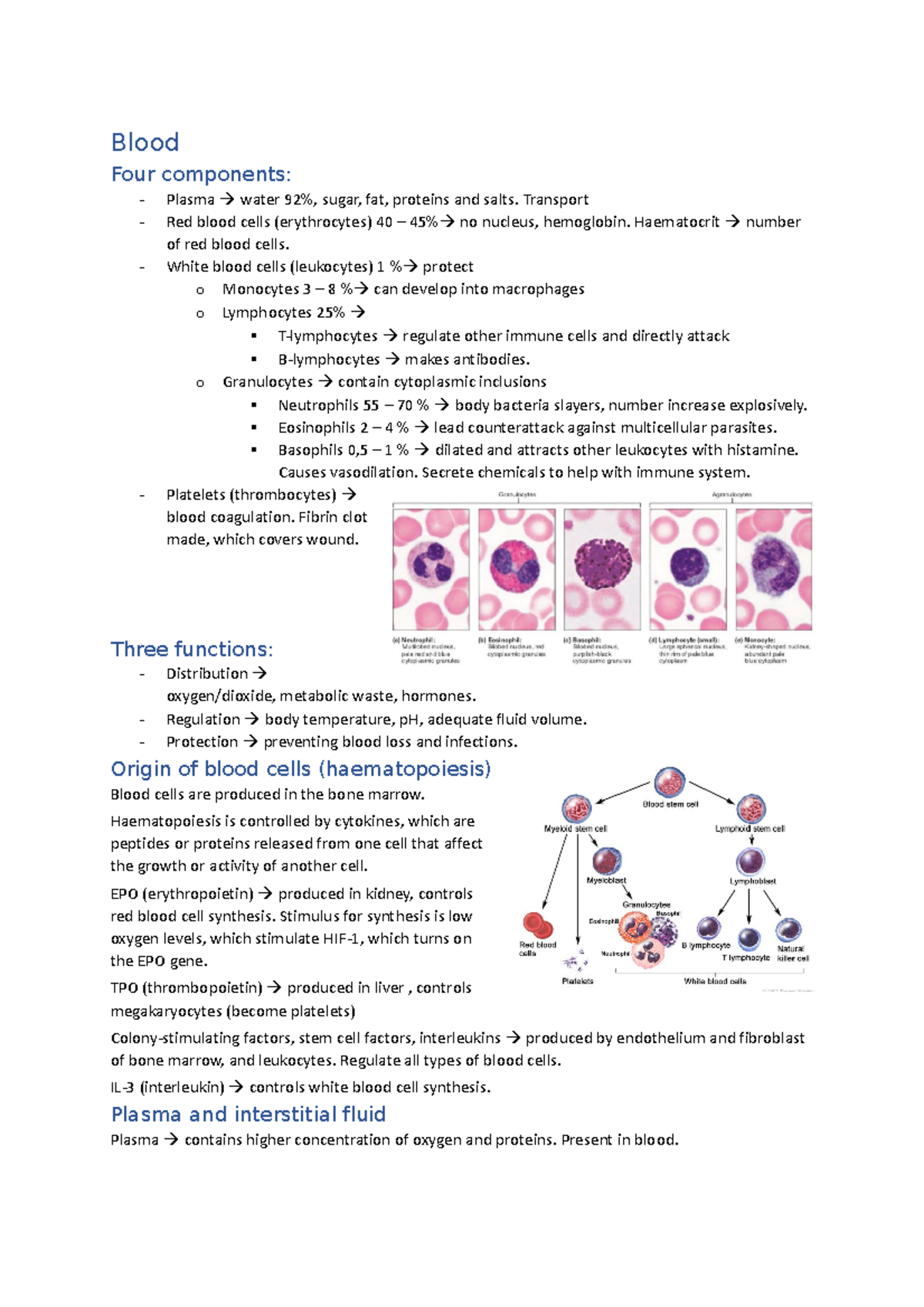 Final Exam Summary for BB1002 - Blood Components and Functions ...