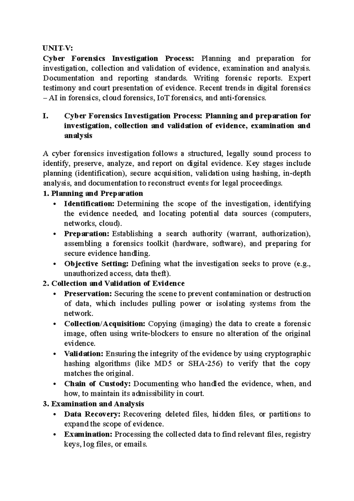 Cyber Forensics Investigation Process: Planning, Evidence Collection ...