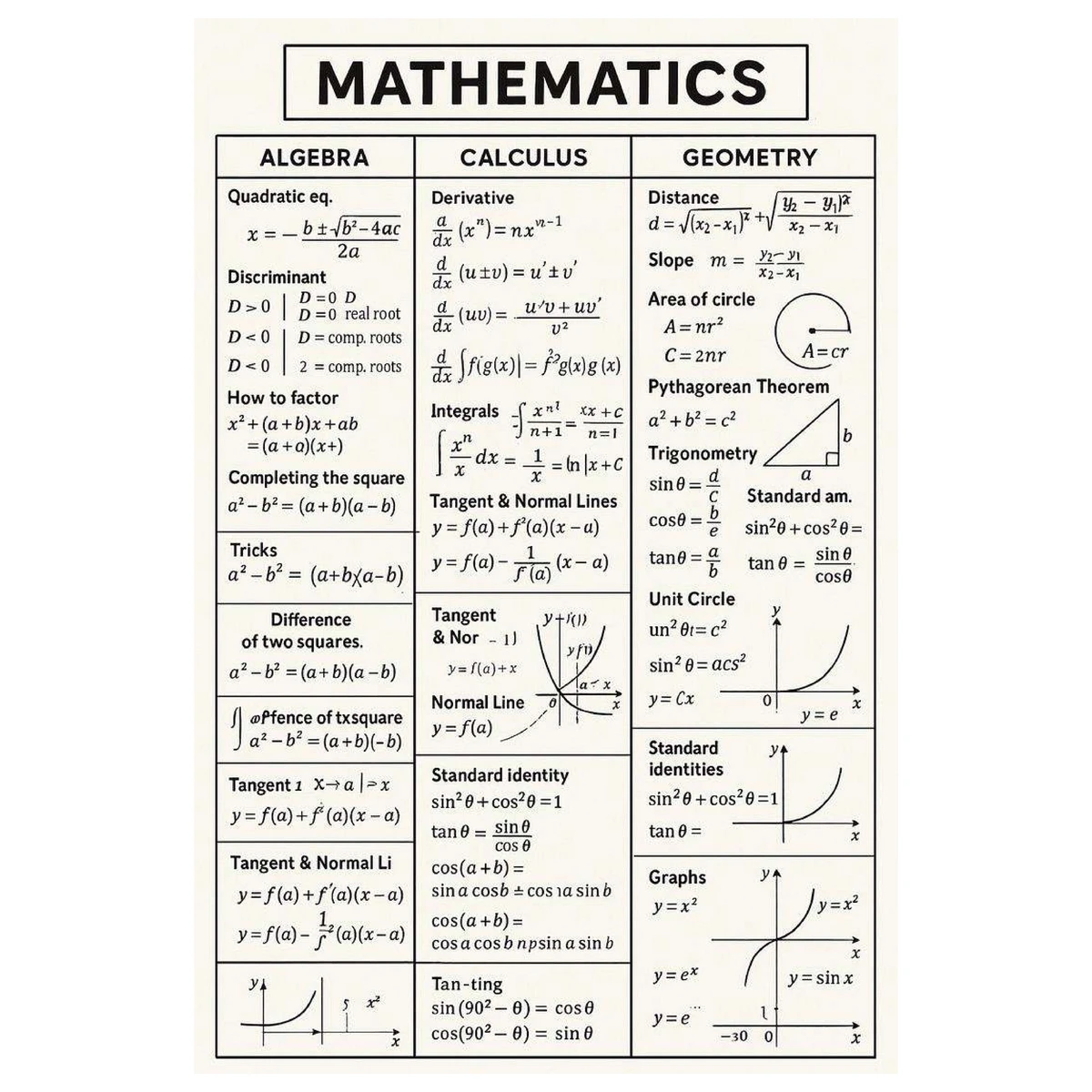 MATHEMATICS 101: Quadratic Equations & Trigonometry Concepts - Studocu