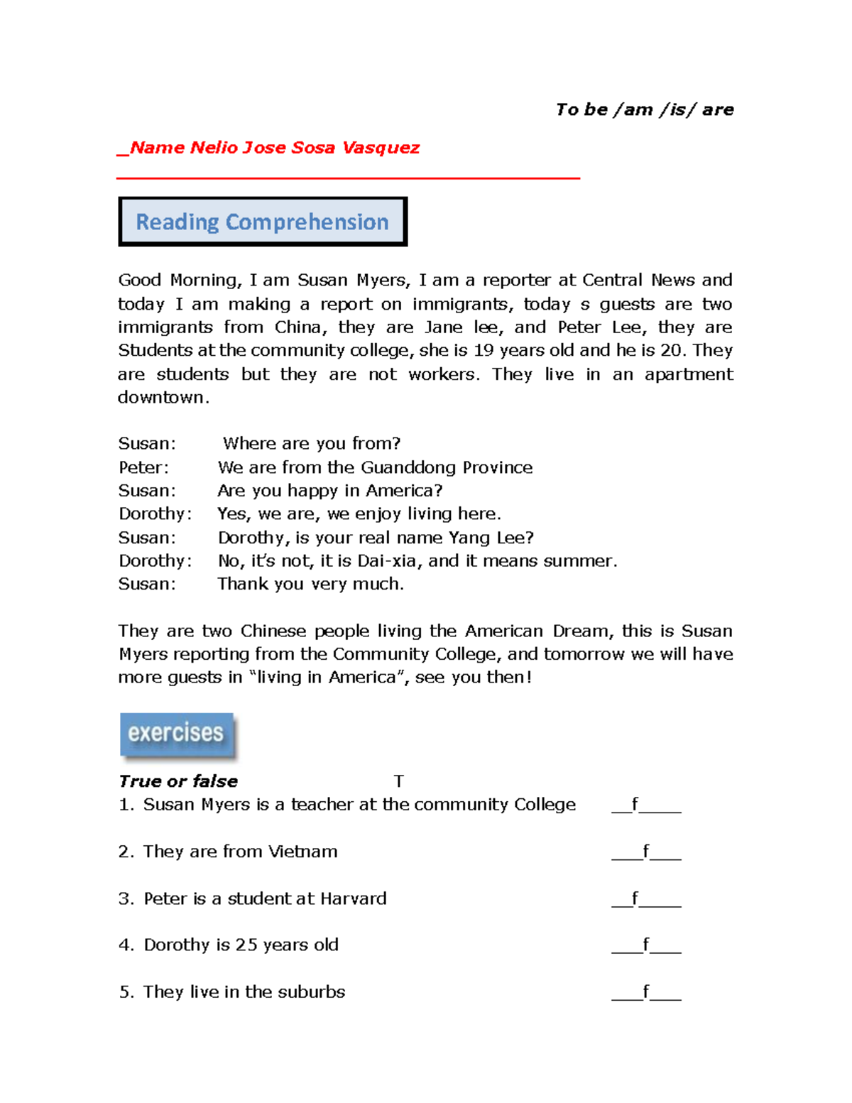 HW 4 Reading Comprehension: Immigrant Interview Report - Studocu