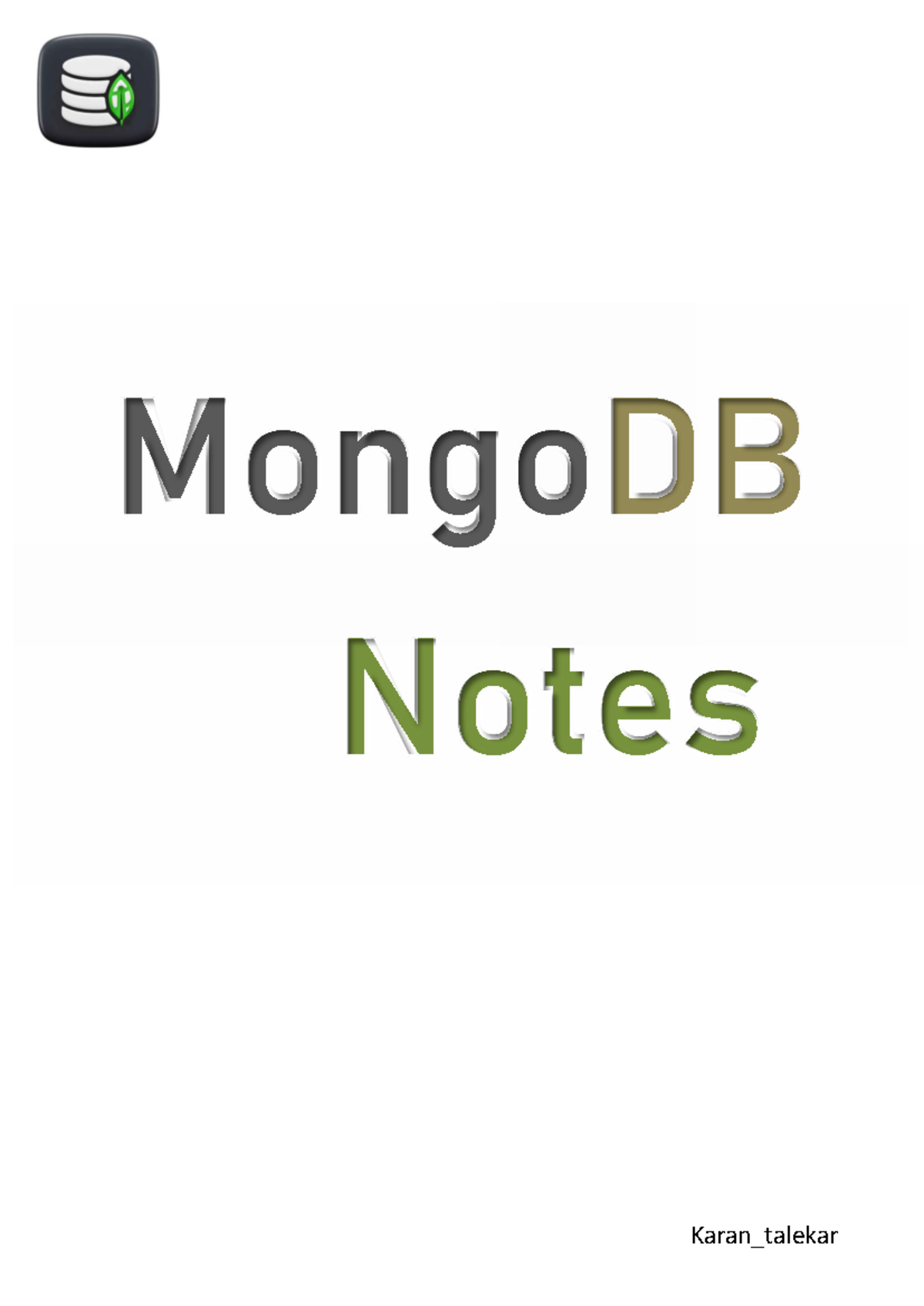 MongoDB Notes: Key Concepts and Commands for NoSQL (Karan_Talekar ...