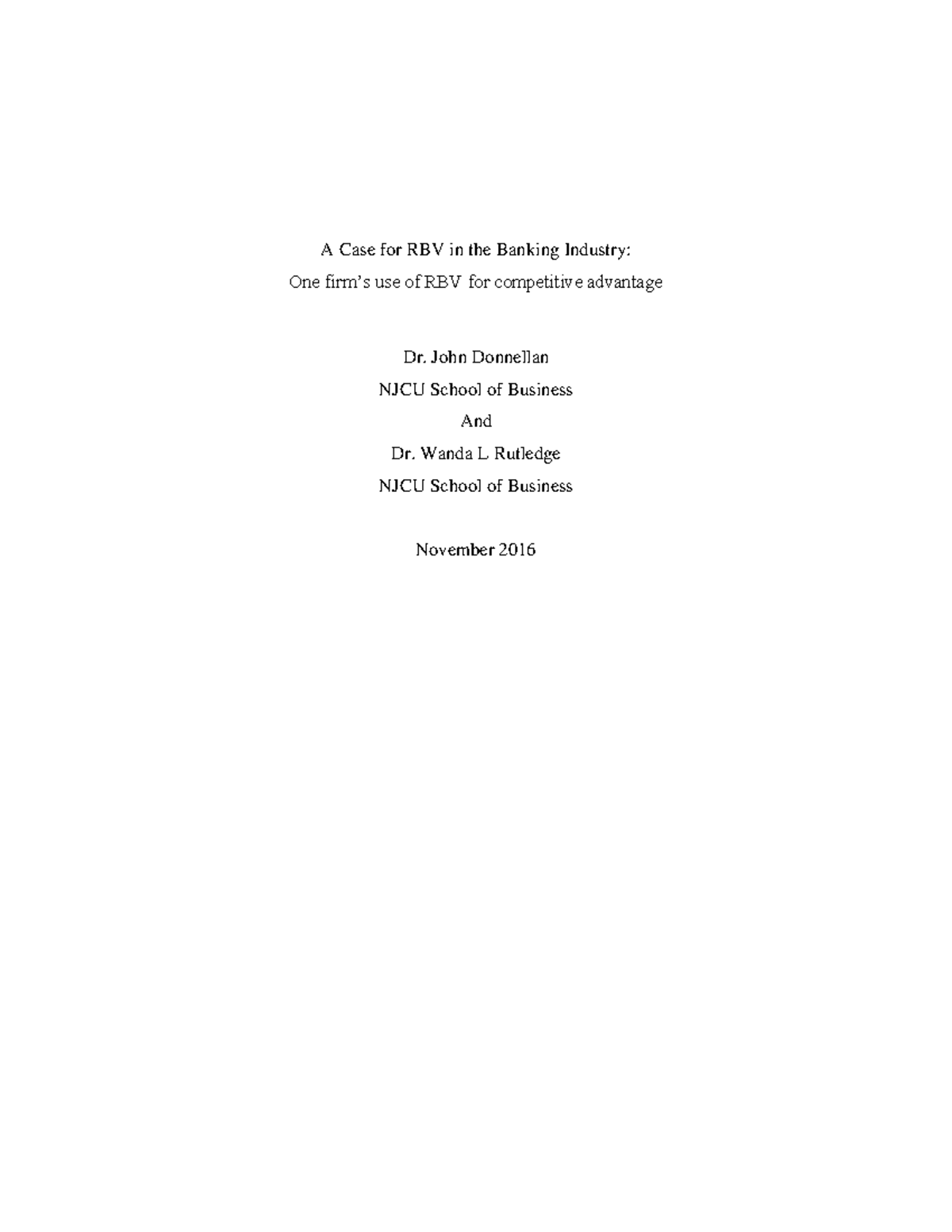 RBV Framework in Banking: Strategic Change & Competitive Advantage ...