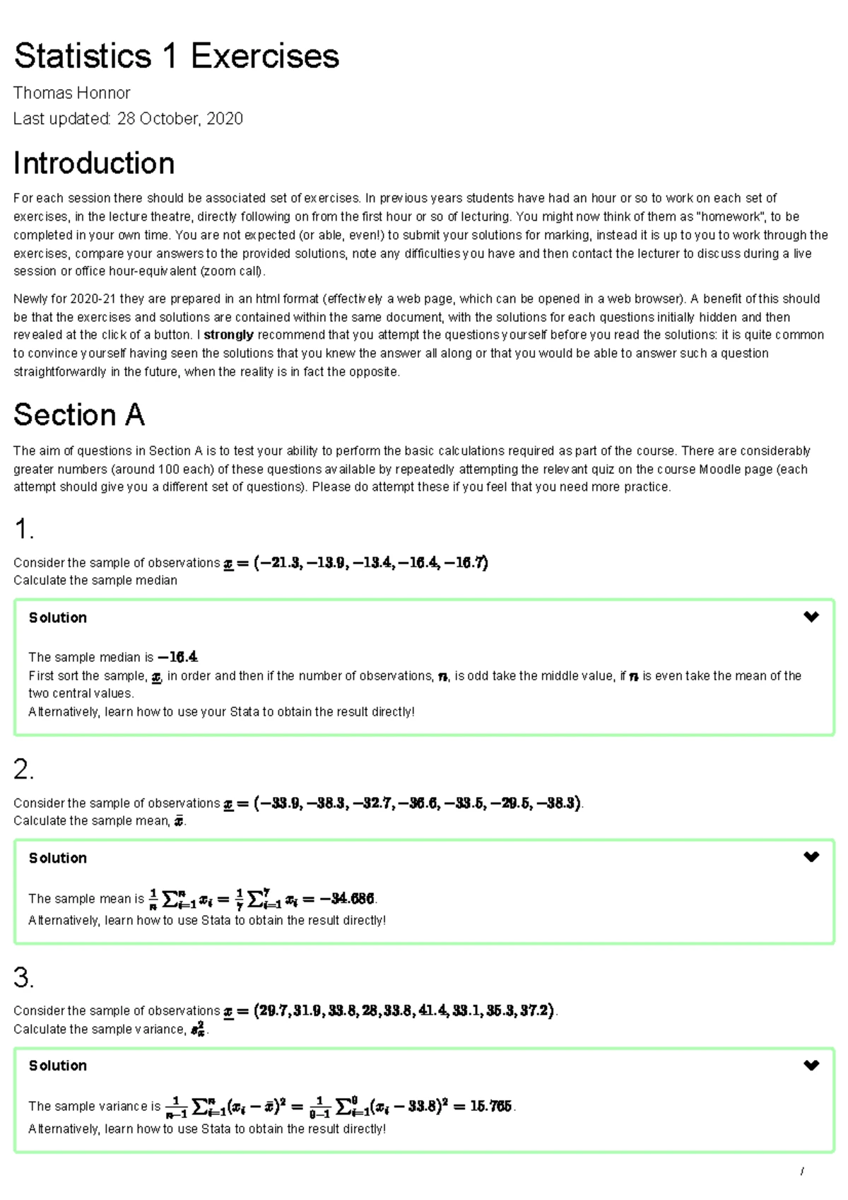 STAT0003 Exercise 3 - Probability and Statistics Problems - Studocu