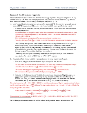 Ch 6 - Written Homework Solutions - Physics 132 - Sp24 - Studocu