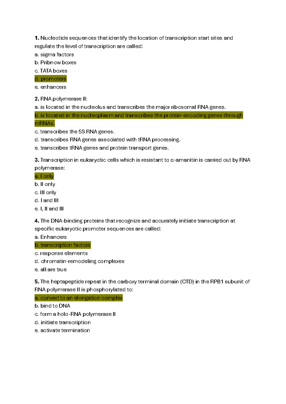 Multiple Choice Questions - Test 1 (Bio 101) - Studocu