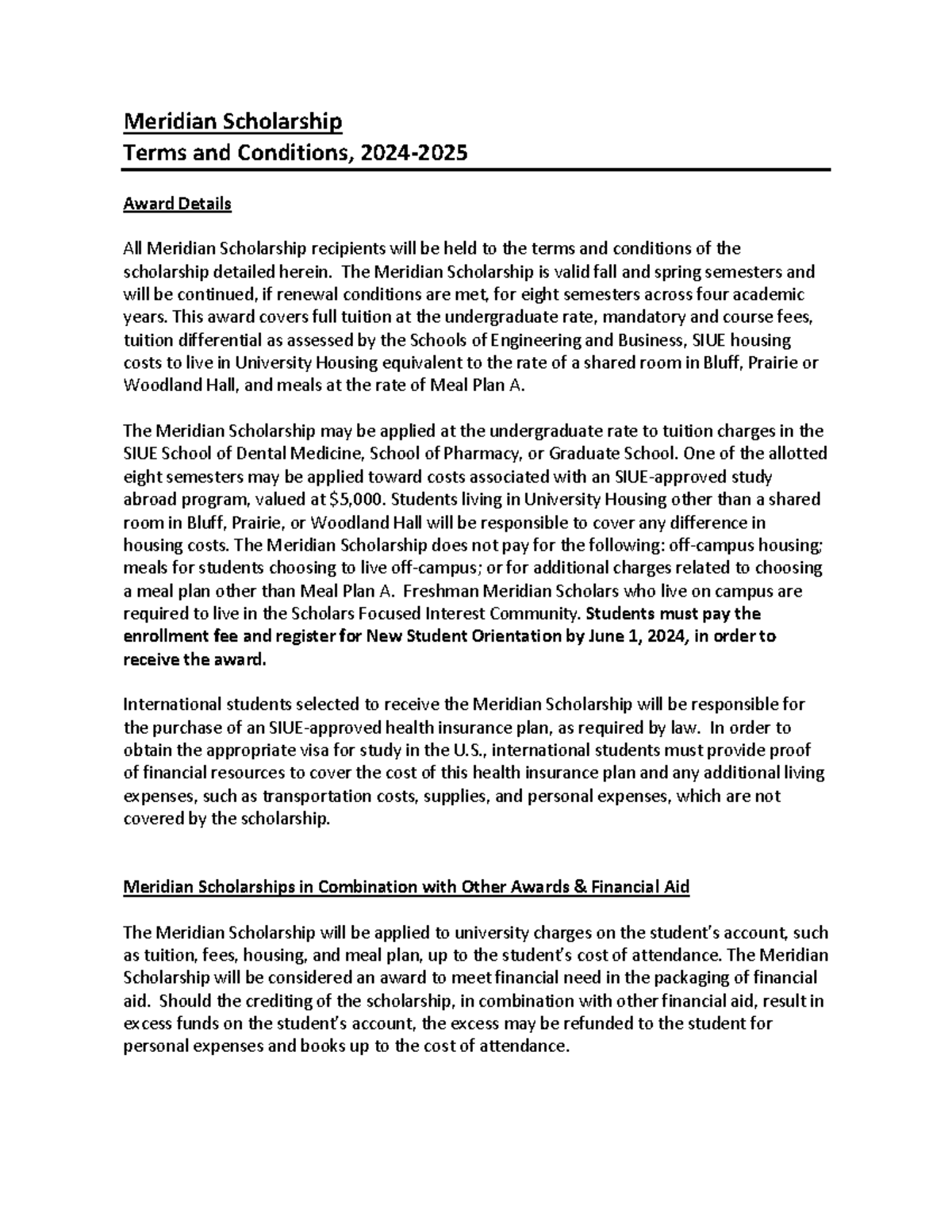 Meridian Scholarship Terms & Conditions 2024-2025 Final Exam - Studocu