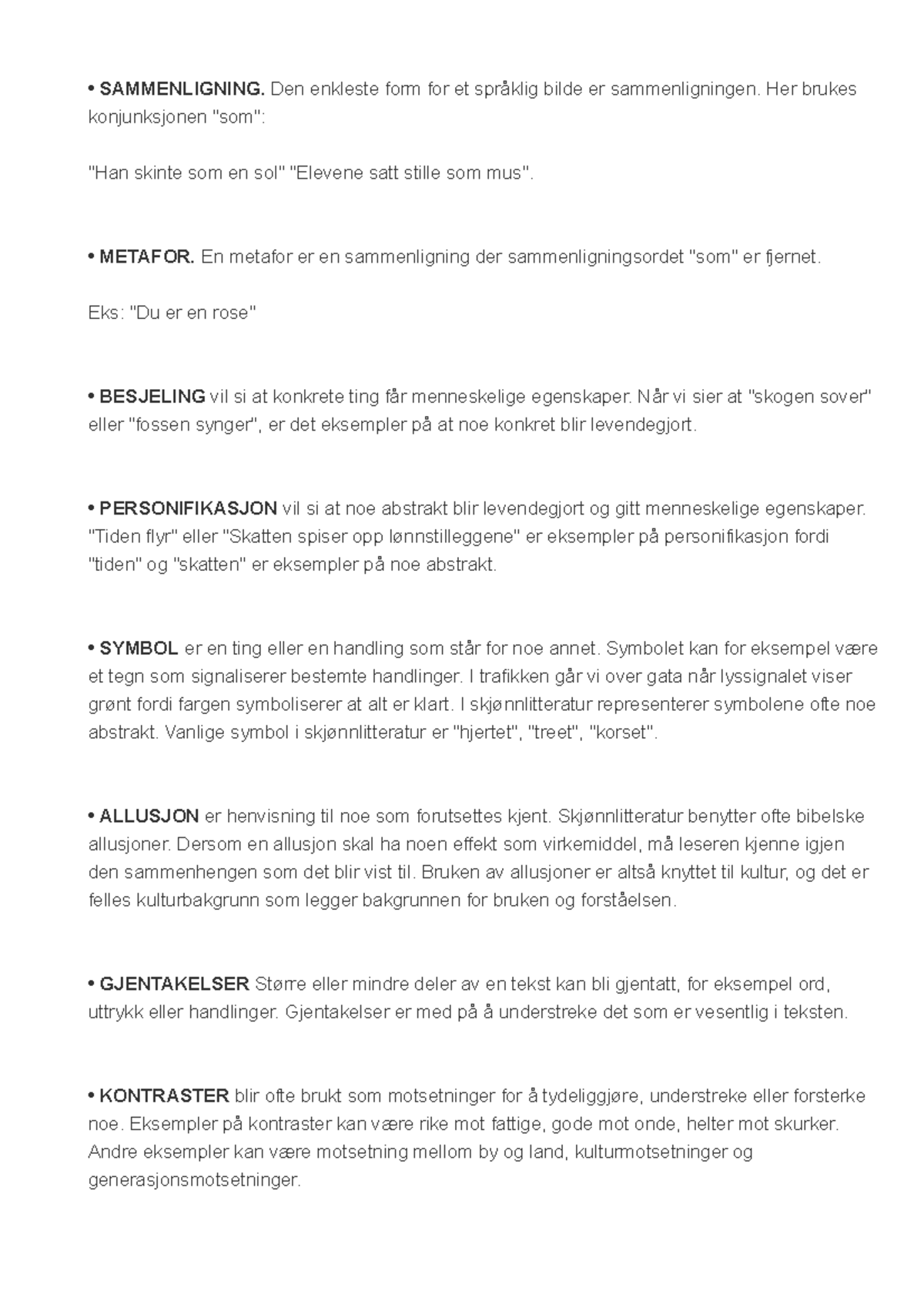 Sammenligning - SAMMENLIGNING. Den enkleste form for et språklig bilde ...
