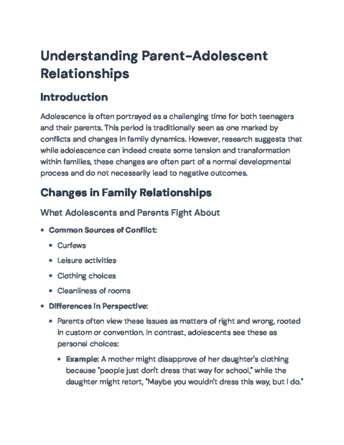 Understanding Parent-Adolescent Relationships: Insights and Dynamics ...