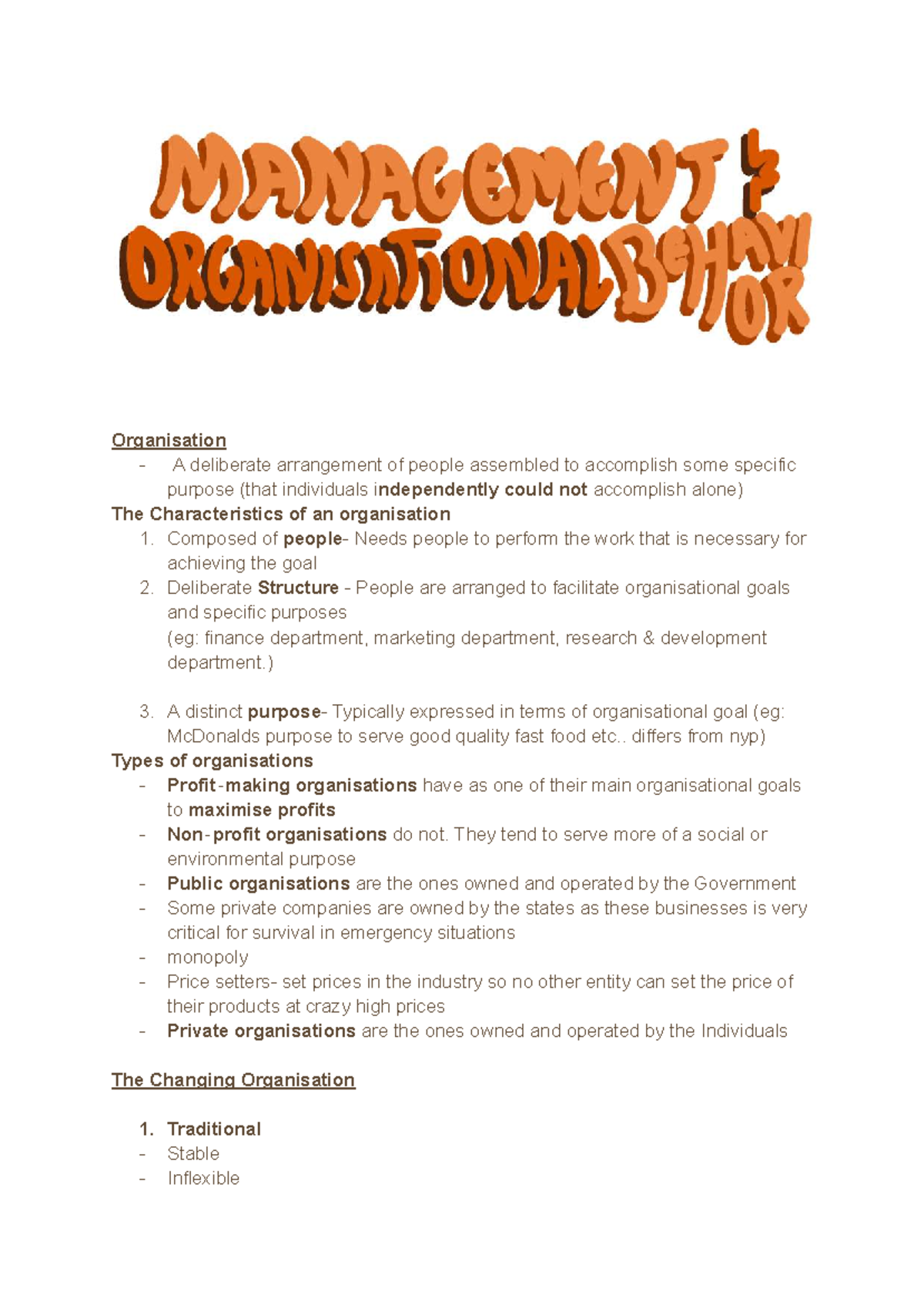 Management & Organisational Behaviour: Key Concepts and Theories - Studocu