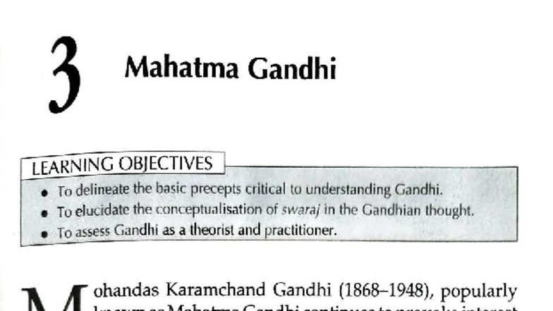 Mahatma Gandhi's Political Philosophy: Key Concepts and Satyagraha ...