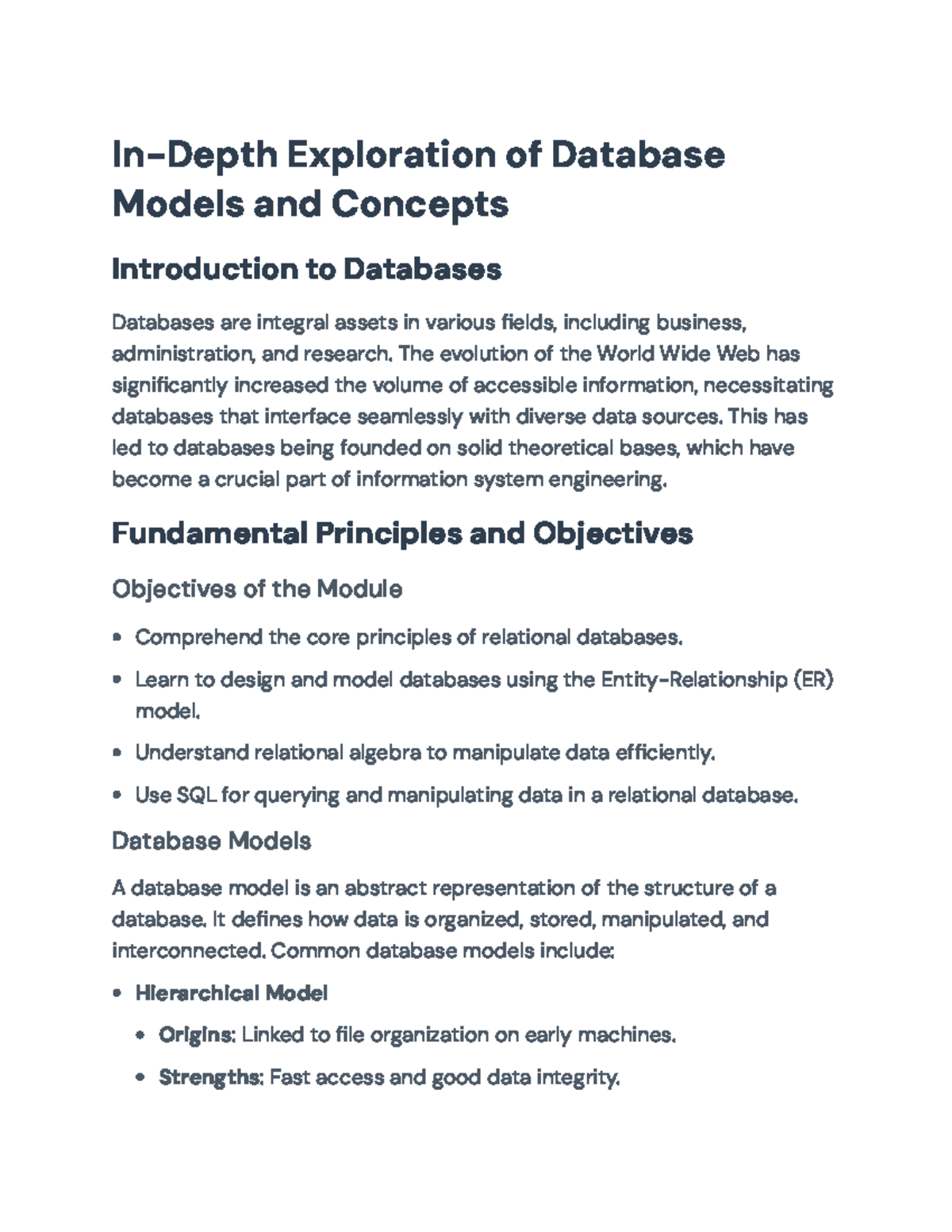 Database Models and Design Principles: A Comprehensive Guide - In-Depth ...