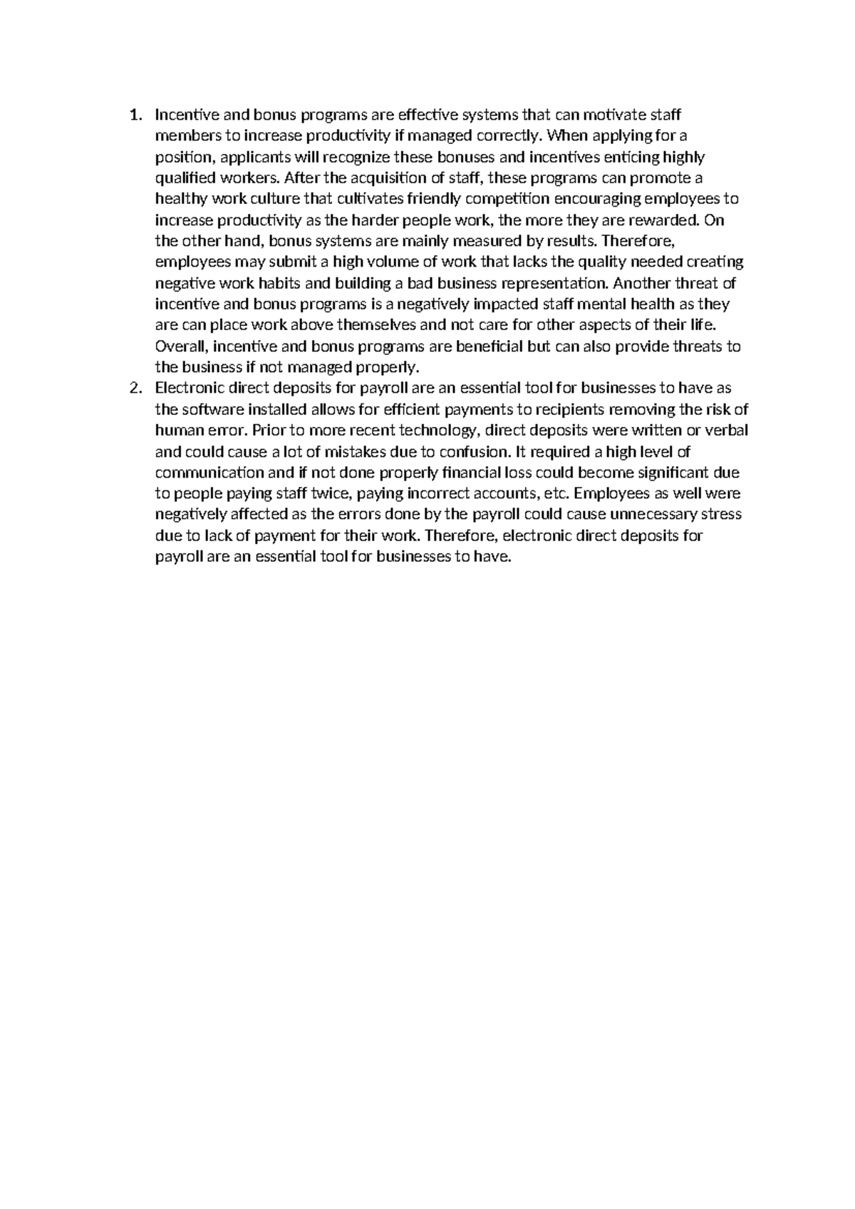 Incentive & Bonus Programs: Impact on Staff Productivity & Well-being ...