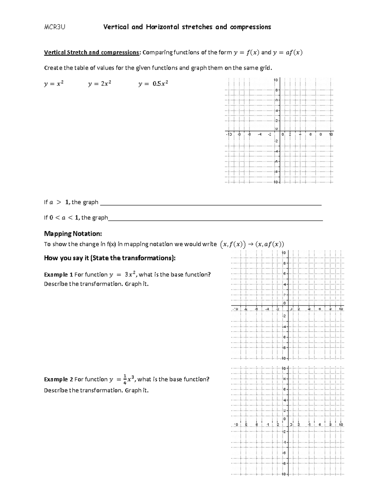 11 u stretch and compress - MCR3U Vertical and Horizontal stretches and ...