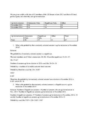 Written Assignmnet 4 Intro to Statistics - Given the table below answer ...