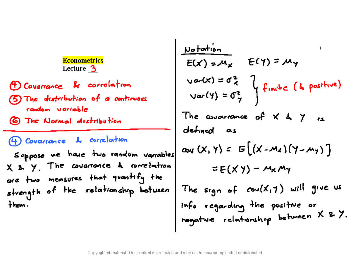 Econometrics 122A Lecture 3 Notes - Studocu
