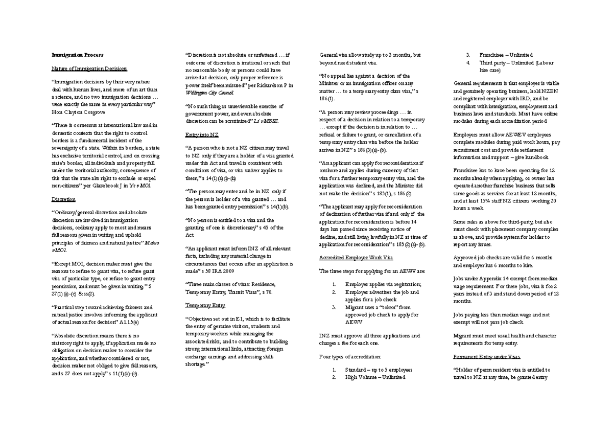 Immigration Law - Visa Categories and Decision-Making Process Chart ...