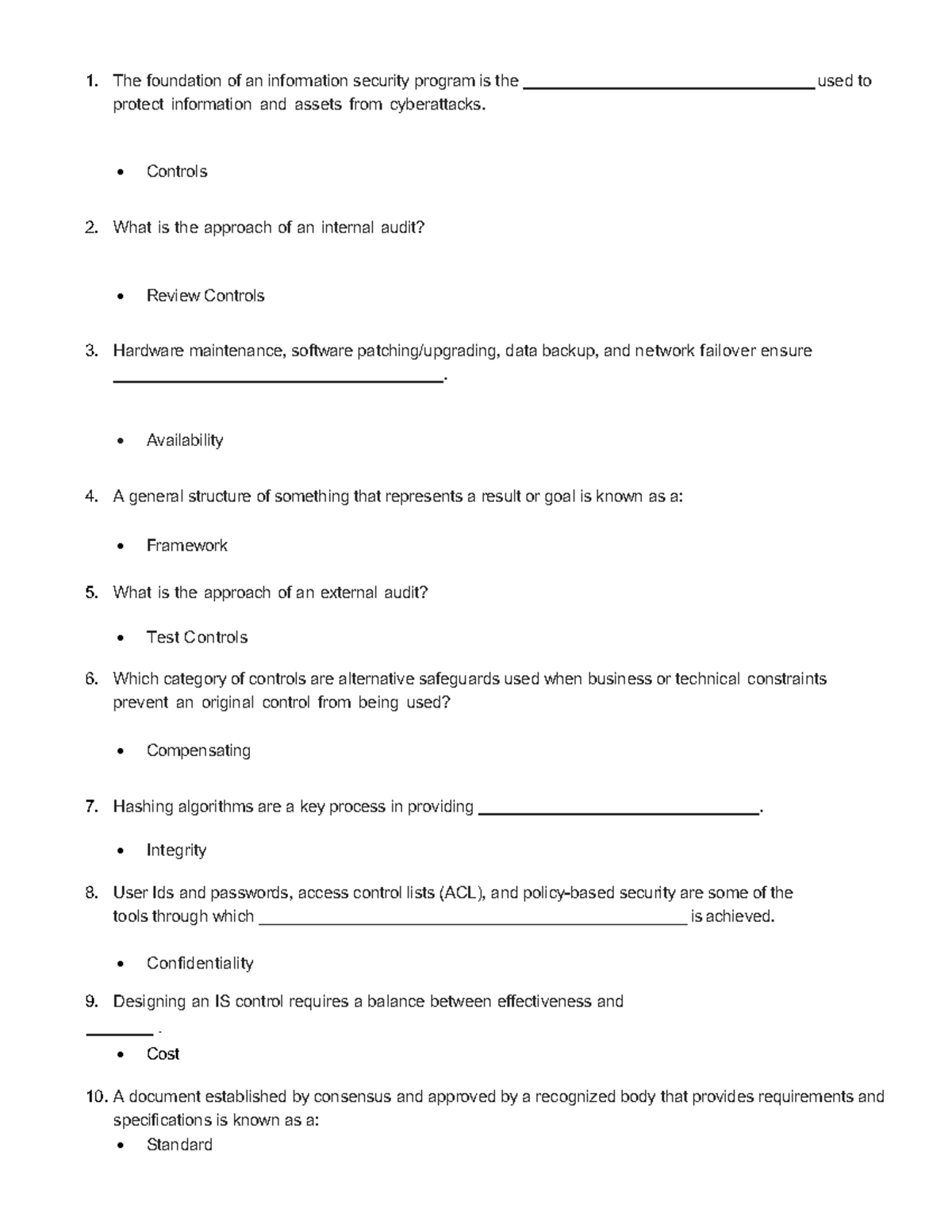 Cciso Domain #2 - Week 3 Key Concepts and Controls Summary - Studocu