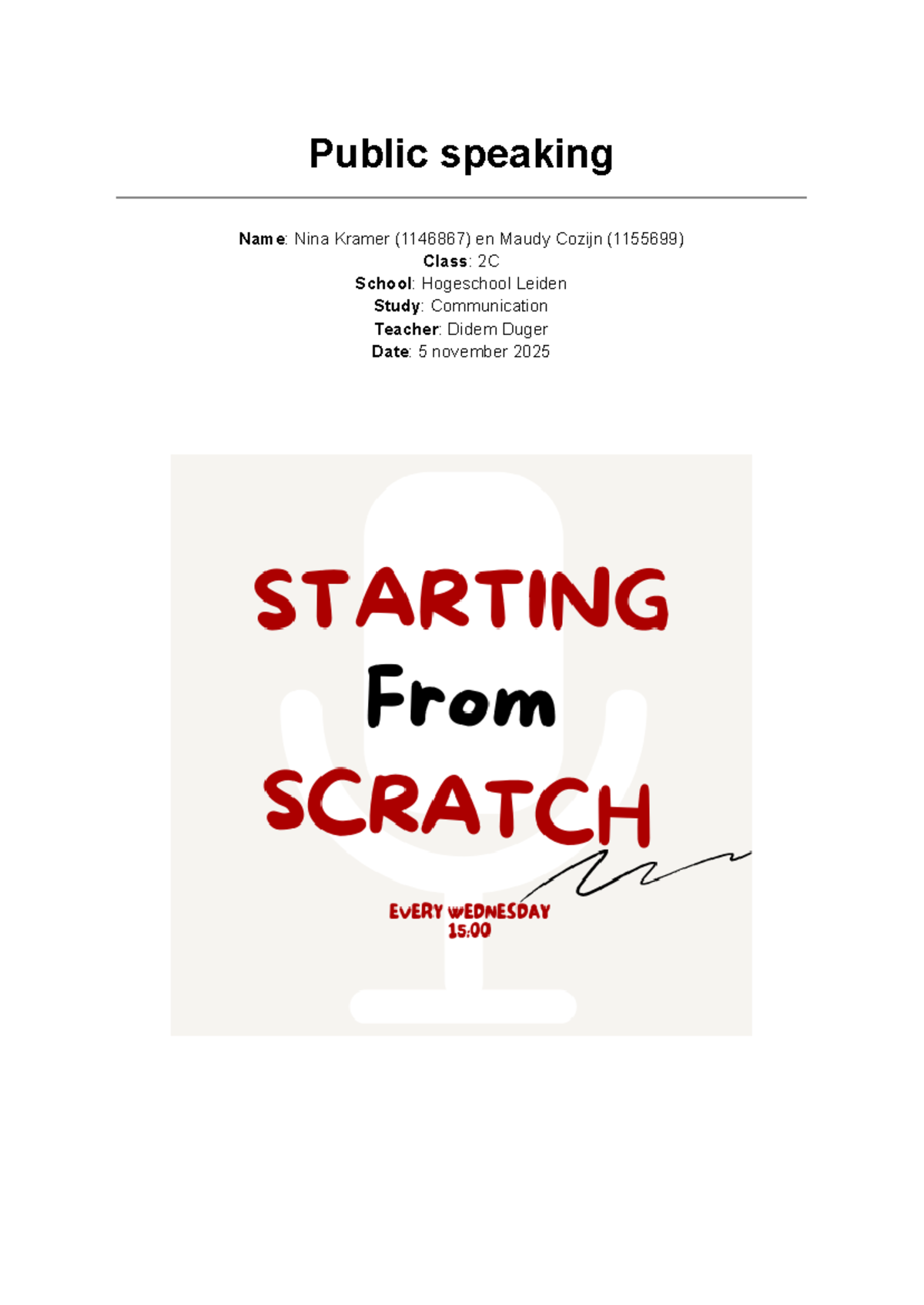 Public Speaking - Podcast Script for Beats Bingo Event (Comm 2C ...