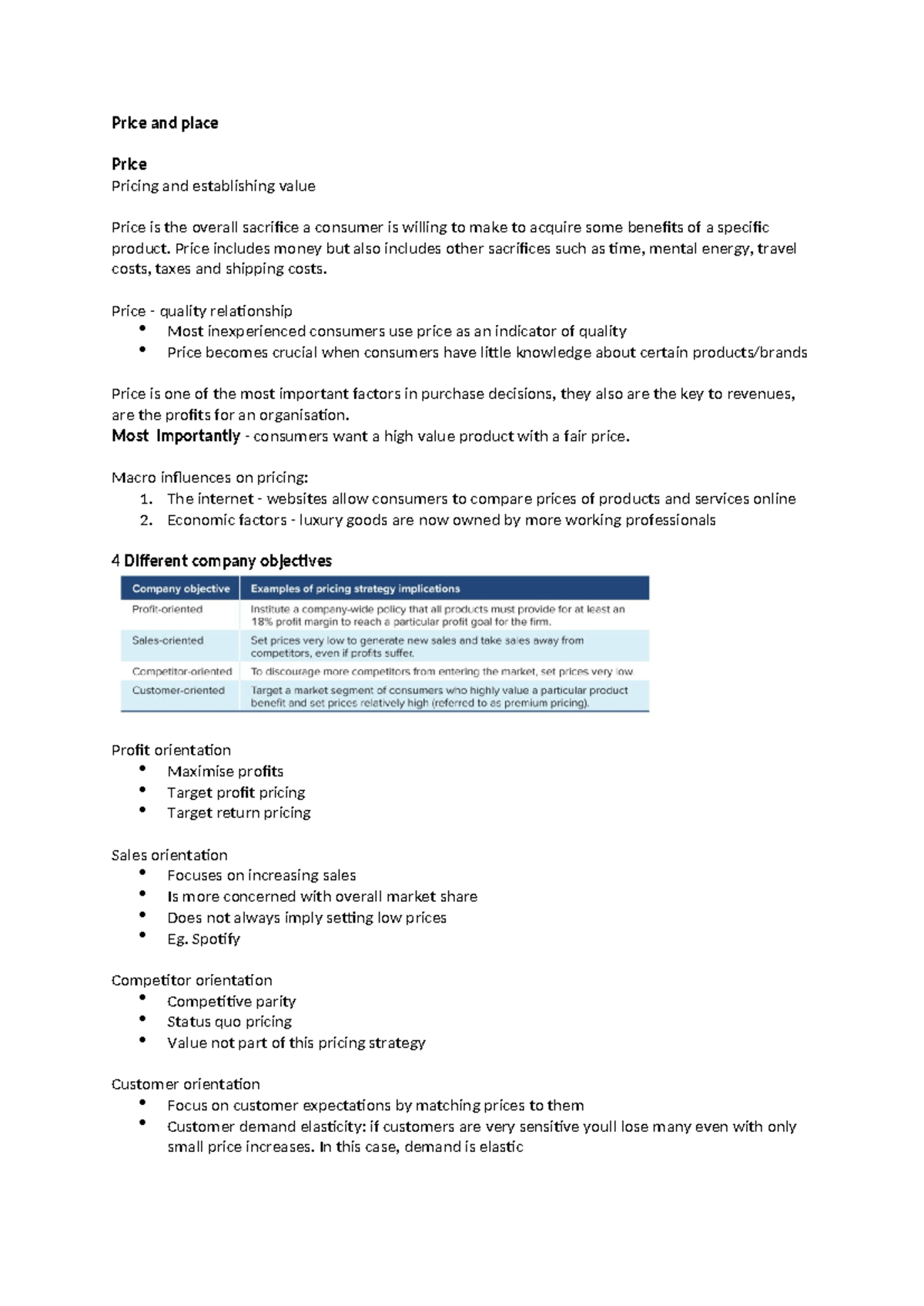 Pricing Strategies and Supply Chain Management in MKTG1203 - Studocu