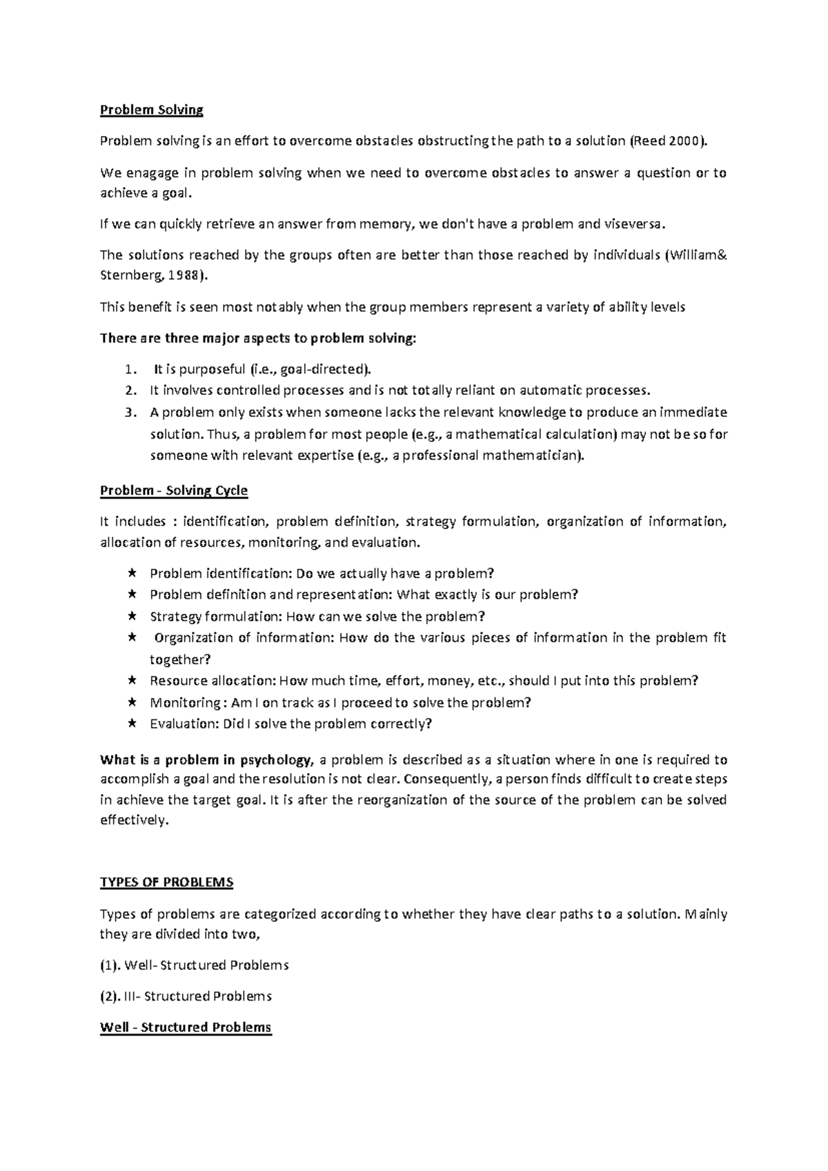 COG 2nd Module - Lecture Notes on Problem Solving Techniques - Studocu