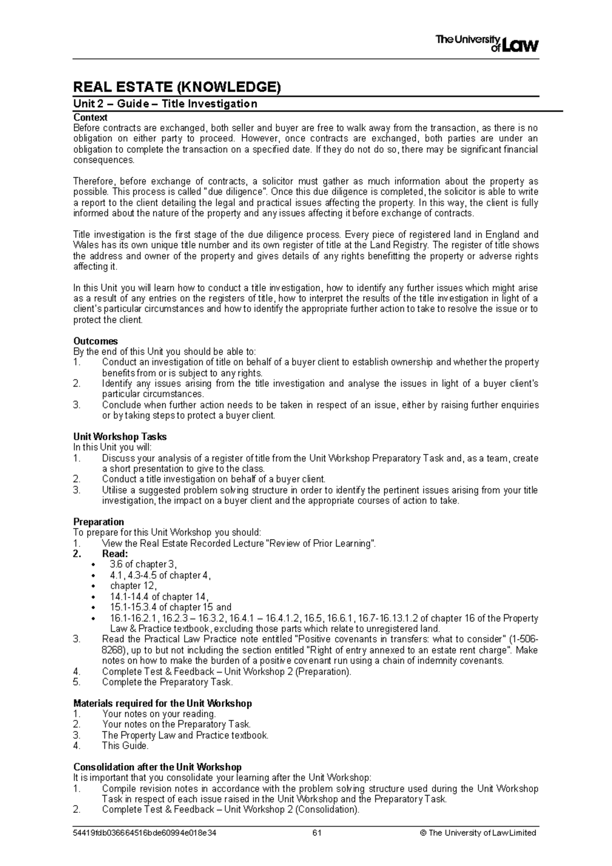 ULAW LPC - RE - WS2 - 2.0 Guide - REAL ESTATE (KNOWLEDGE) Unit 2 ...
