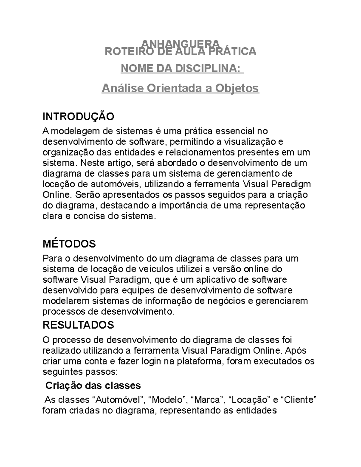 ANHANGUERA AULA PRÁTICA: Diagrama de Classes em Análise Orientada a ...