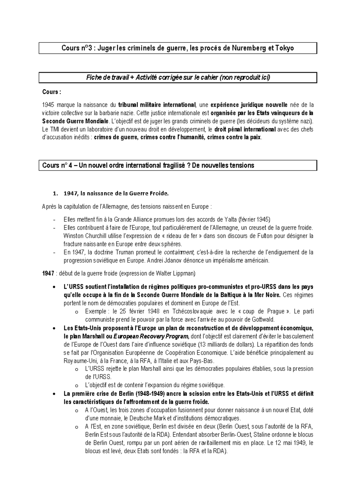 Nouvel Ordre International Cours 3-4 : Les Criminels de Guerre et la ...