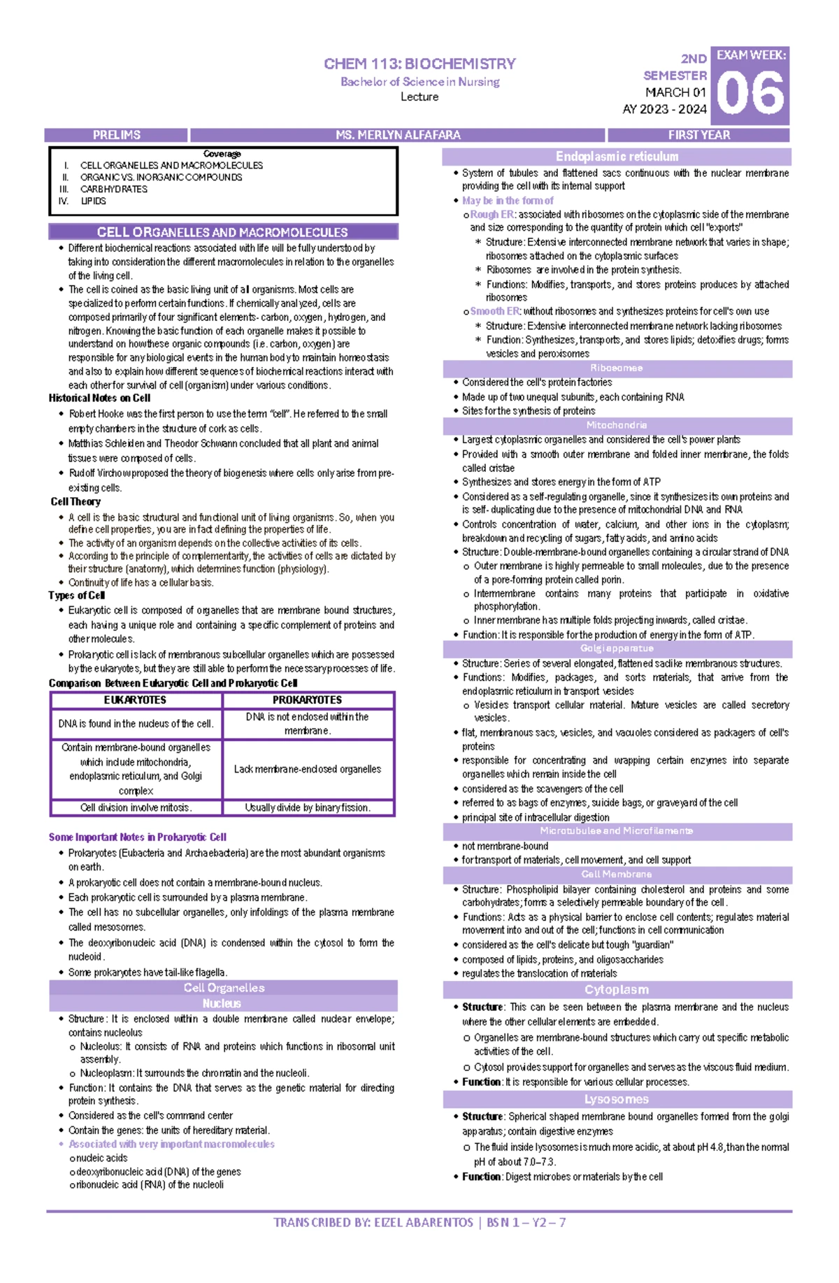 Comprehensive Biochem Review Guide - COMPREHENSIVE BIOLOGY REVIEW GUIDE ...