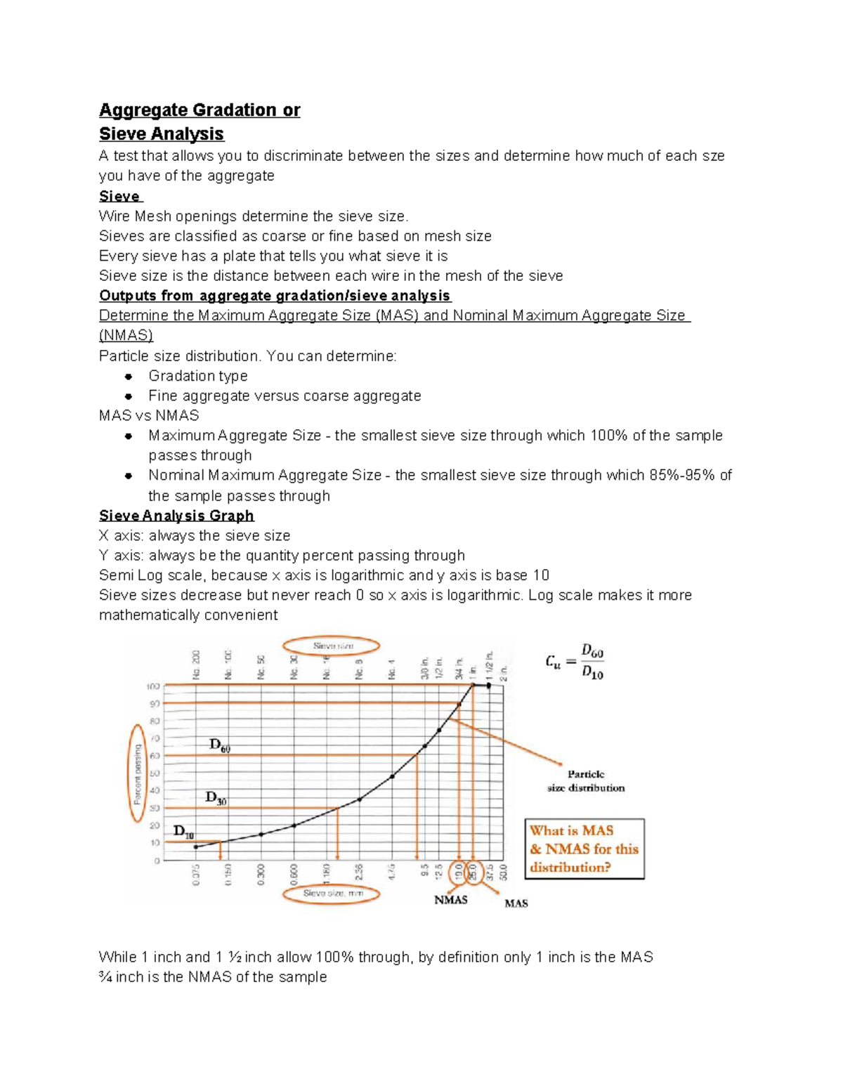 Materials of Construction: Sieve Analysis & Aggregate Gradation - Studocu
