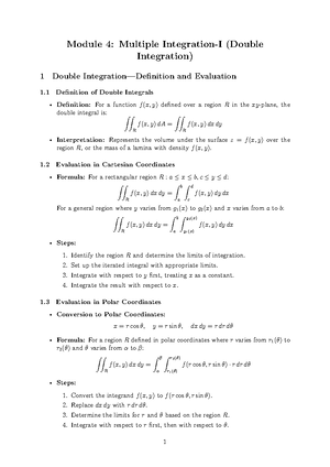 Module 5: Triple Integrals & Applications - Formulas and Evaluations ...