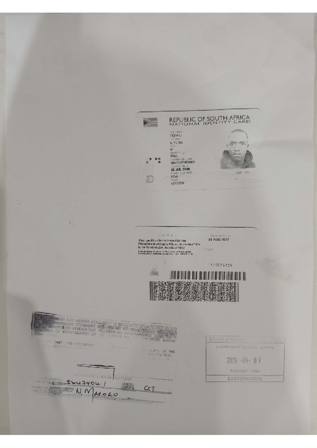 National Identity Card - RSA Details and Verification Notes - Studocu