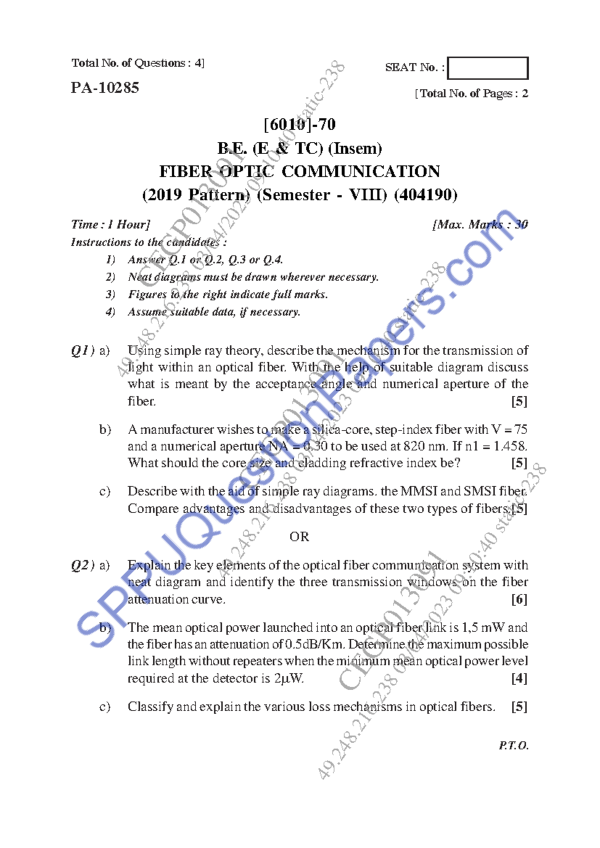Be electronics and telecommunication engineering semester 8 2023 ...