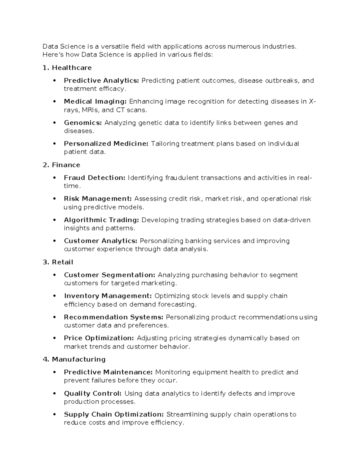Application of Data Science in Various Fields: A Comprehensive Overview ...