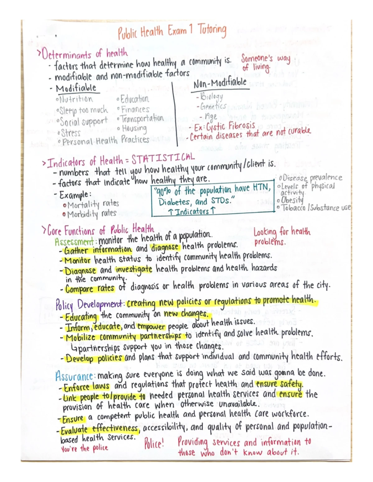 EXAM 3 PDF1 - Notes test 3 - EXAM 3 Epidemiology o The study of health ...