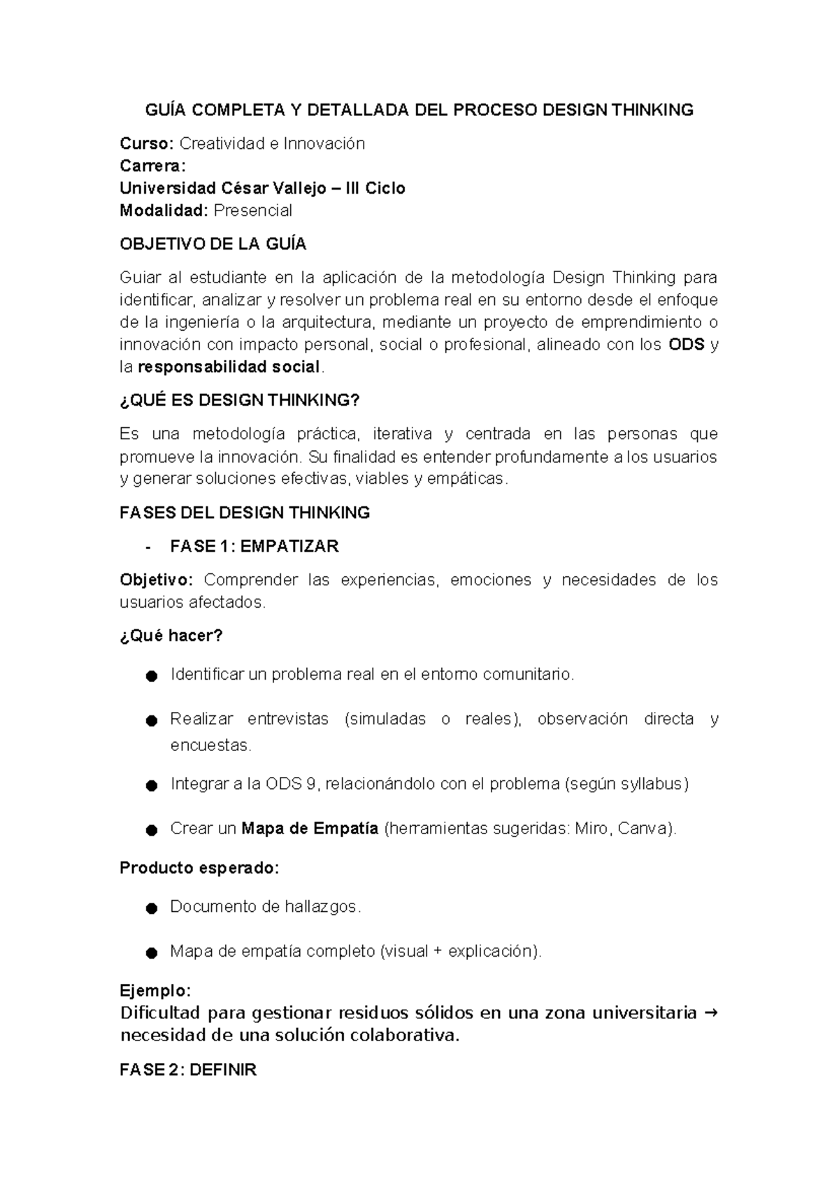GUÍA DEL PROCESO DESIGN THINKING - CREACIÓN E INNOVACIÓN (CICLO ...