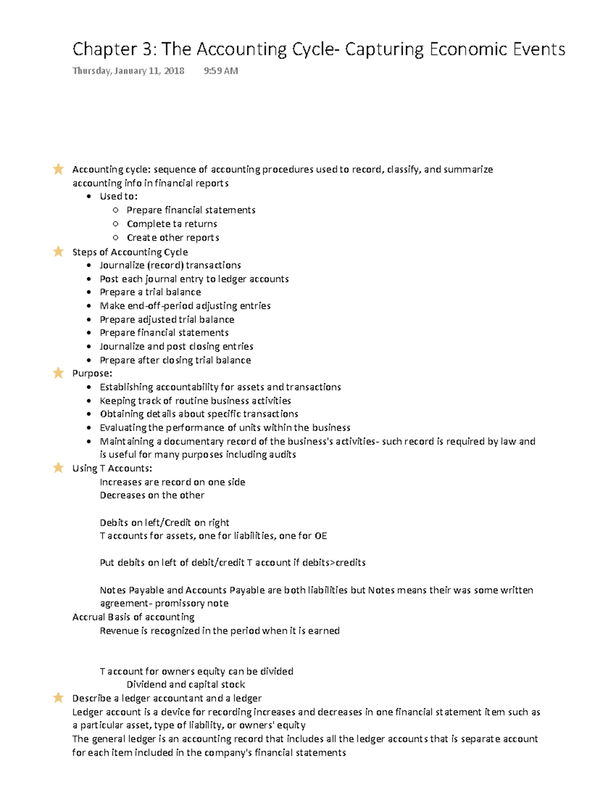 Chapter 3 ACCT 115 - Lecture notes 3 - Chapter 3: The Accounting ...