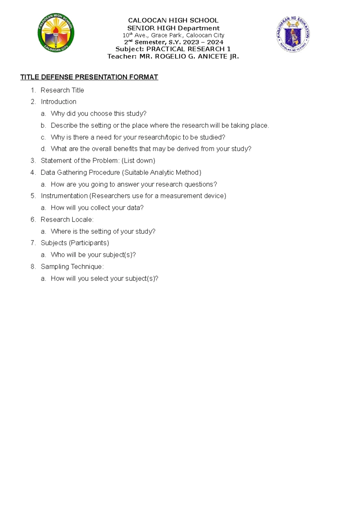 Permission Request for Data Gathering - Practical Research 1 Document ...