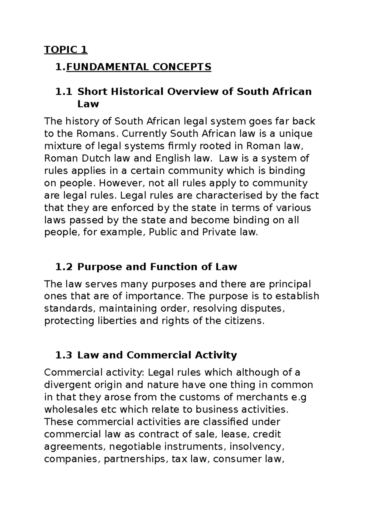 Commercial Law Notes - Key Concepts and Sources Analysis (Mar 2024 ...