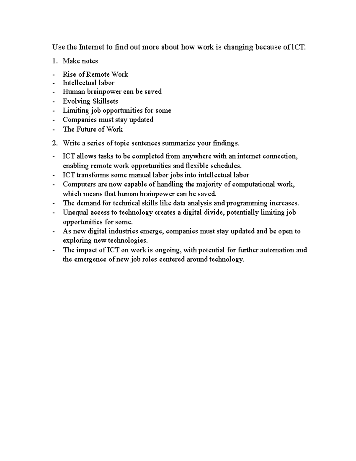Writting 1 - Use the Internet to find out more about how work is ...
