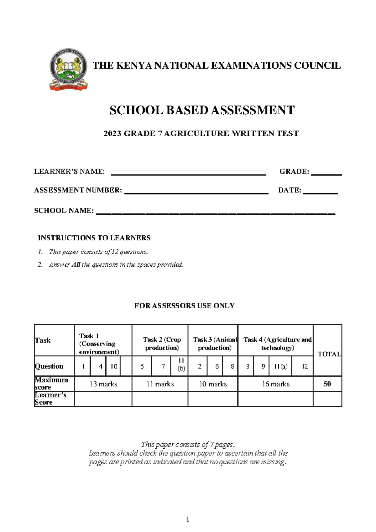 agr-grade-7-school-based-assessment-written-test-questions-studocu