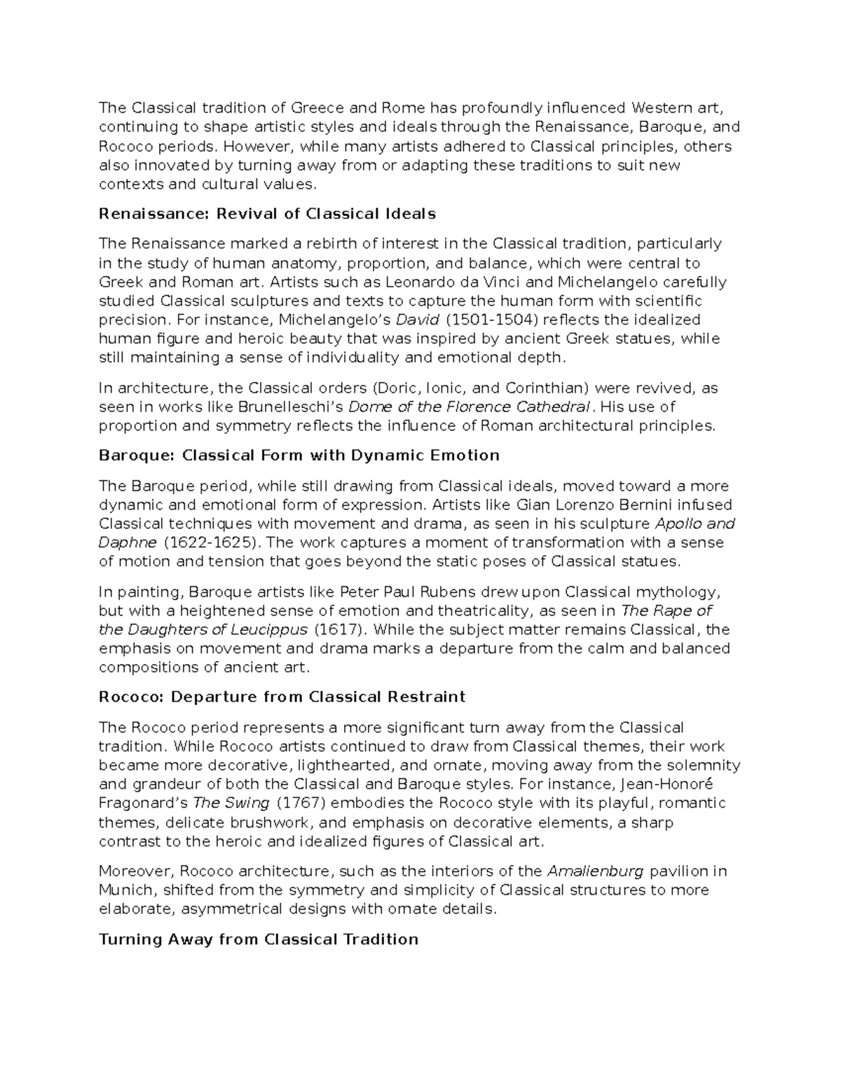 Learning journal unit 4 - The Classical tradition of Greece and Rome ...
