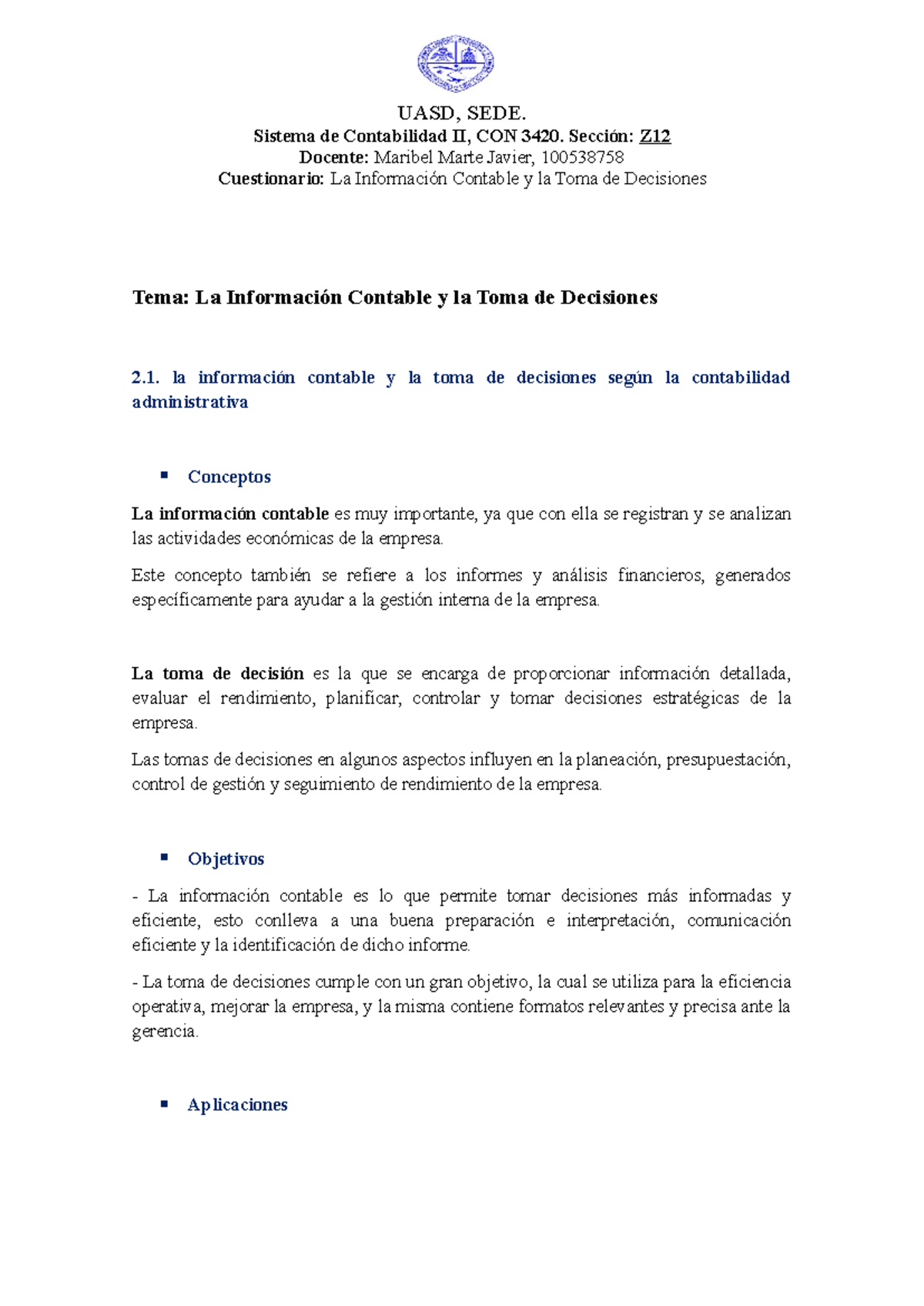 La Información Contable y la Toma de Decisiones - Sistema de ...