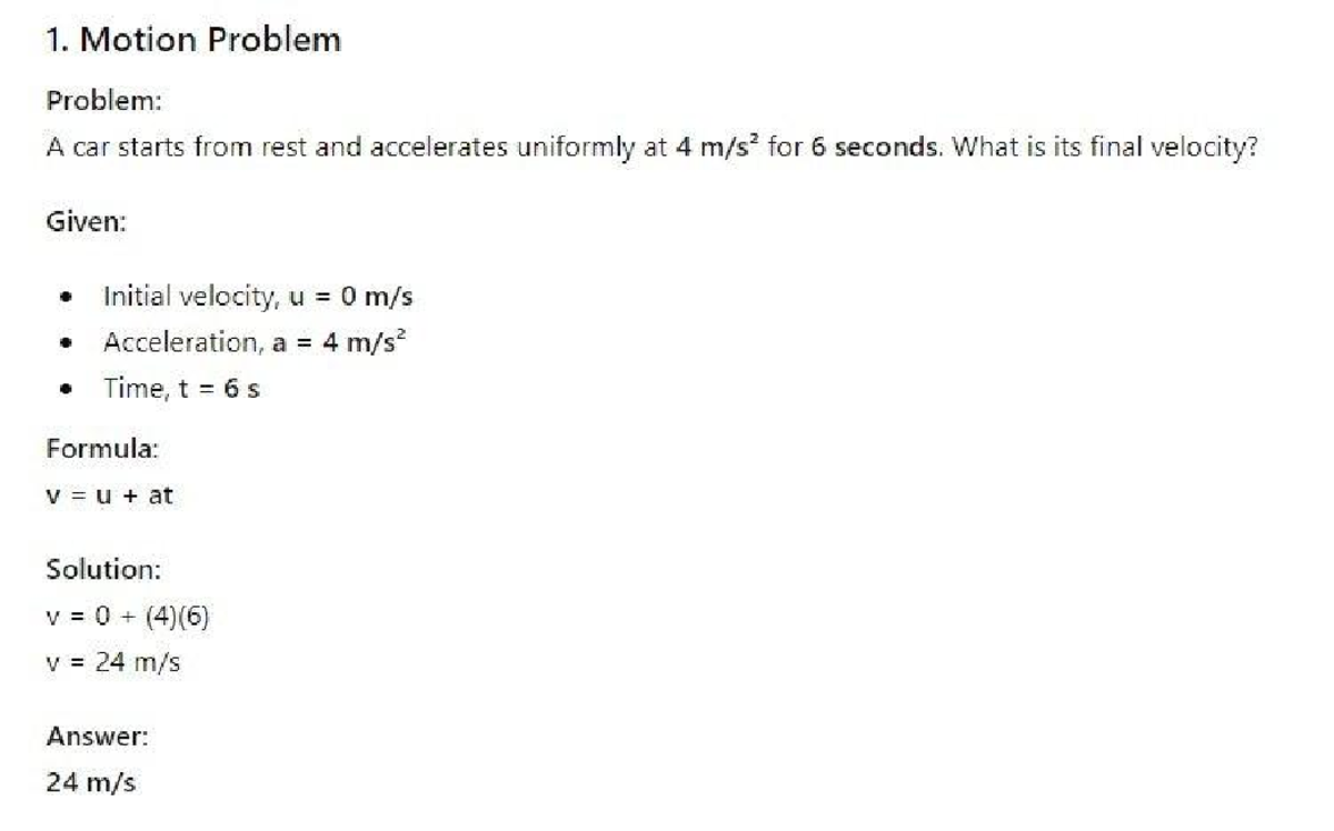 26 04 11 14 20 17 - solving - PHYSICS - 1. Motion Problem Problem: A ...
