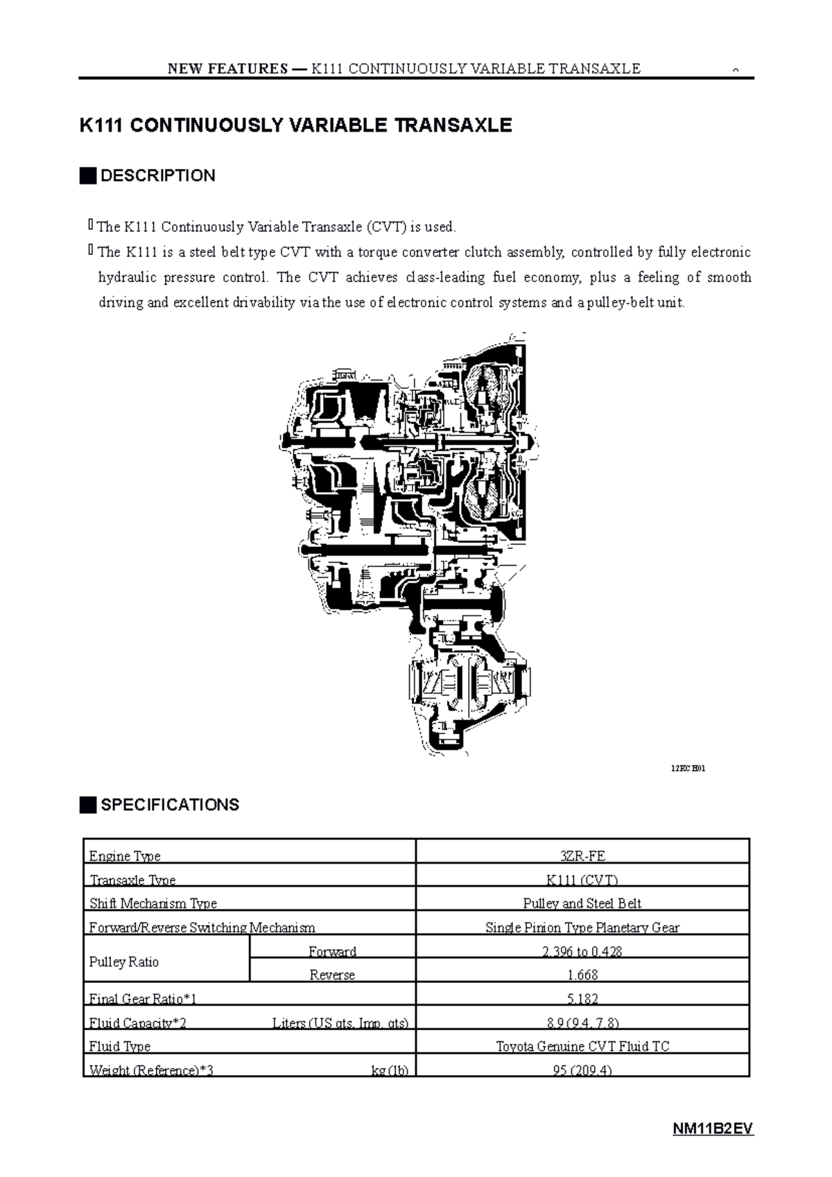 K111 CVT23 Transaxle Overview and Specifications Guide - Studocu