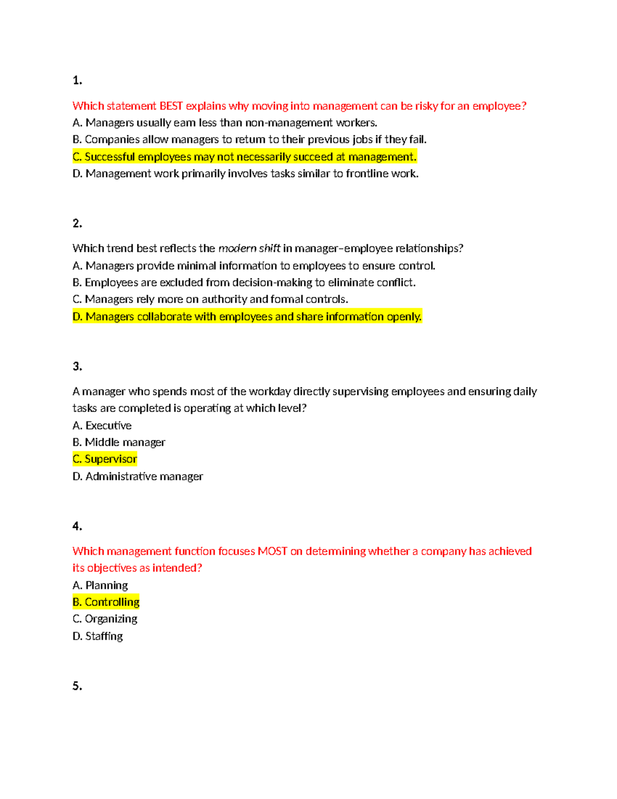 Management Concepts and Theories: Chapter 1 Overview - Studocu