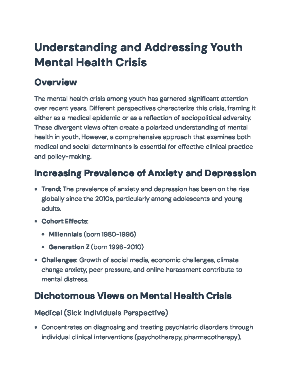 Addressing the Youth Mental Health Crisis: Perspectives & Solutions ...