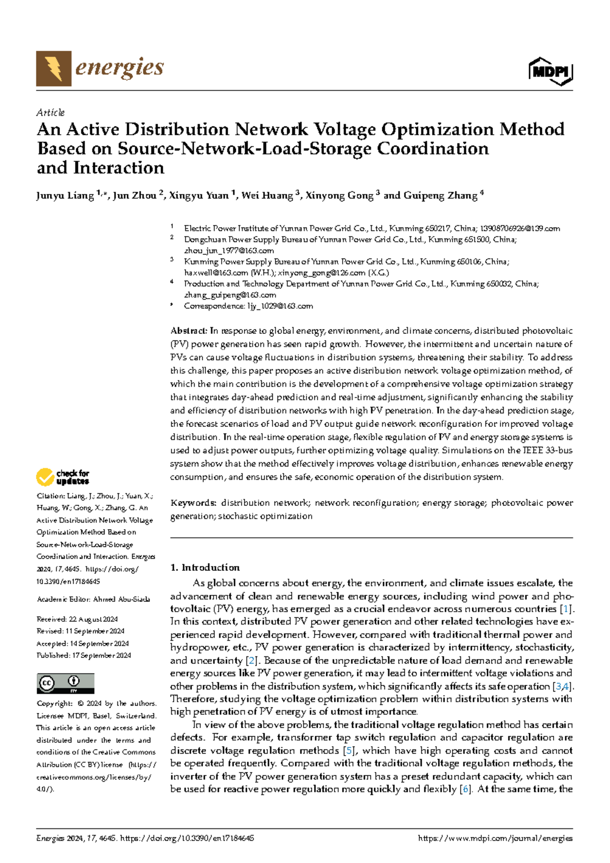 Active Distribution Network Voltage Optimization Method (ENG 2024 ...